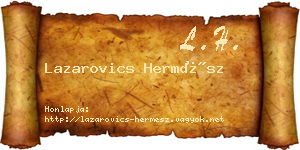 Lazarovics Hermész névjegykártya
